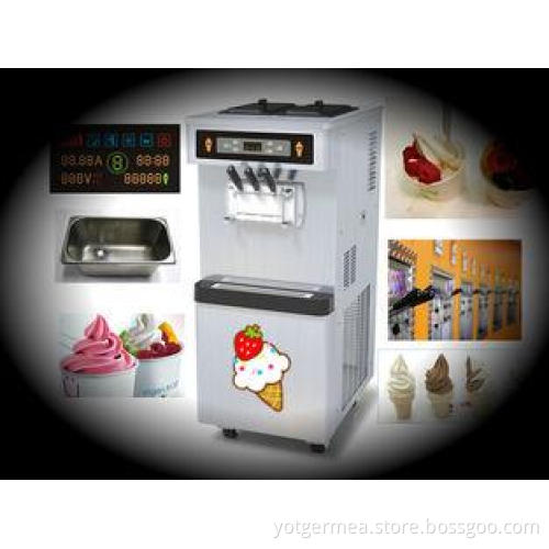 Floor Model Frozen Yogurt Making Equipment, 3 Flavors Soft